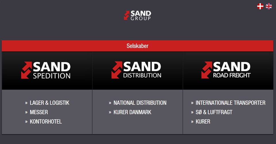 Sand Group hjemmeside